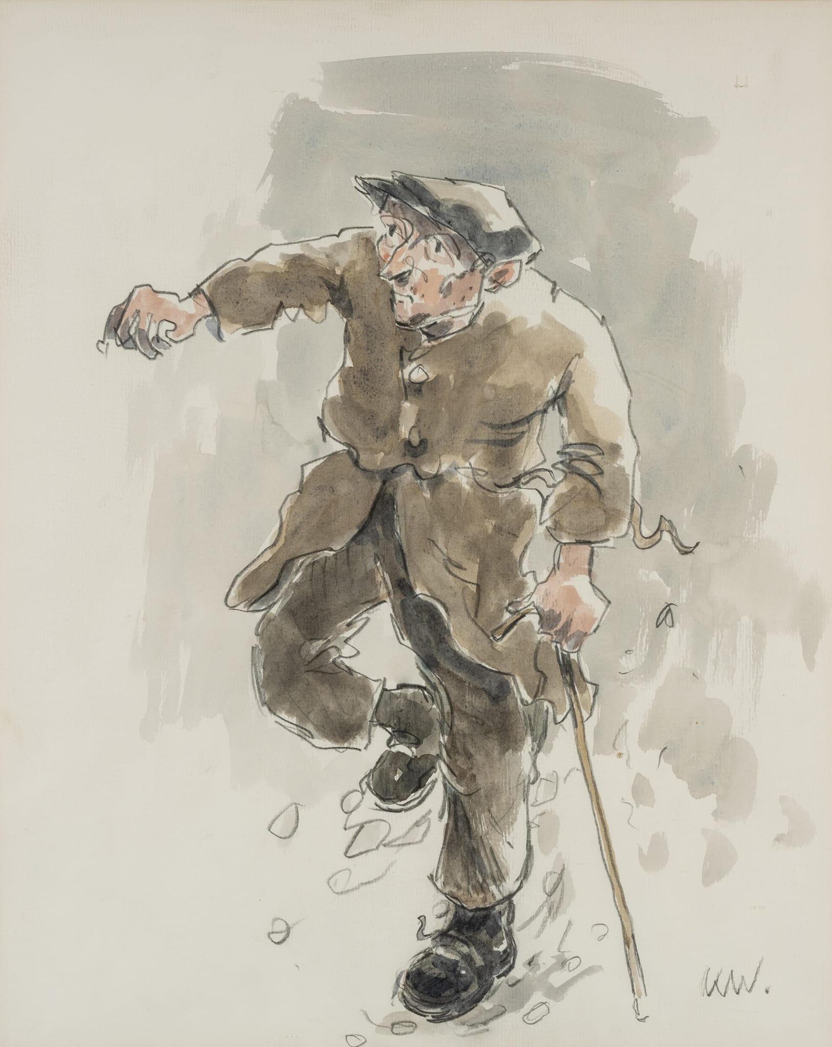 Farmer with Walking Stick
