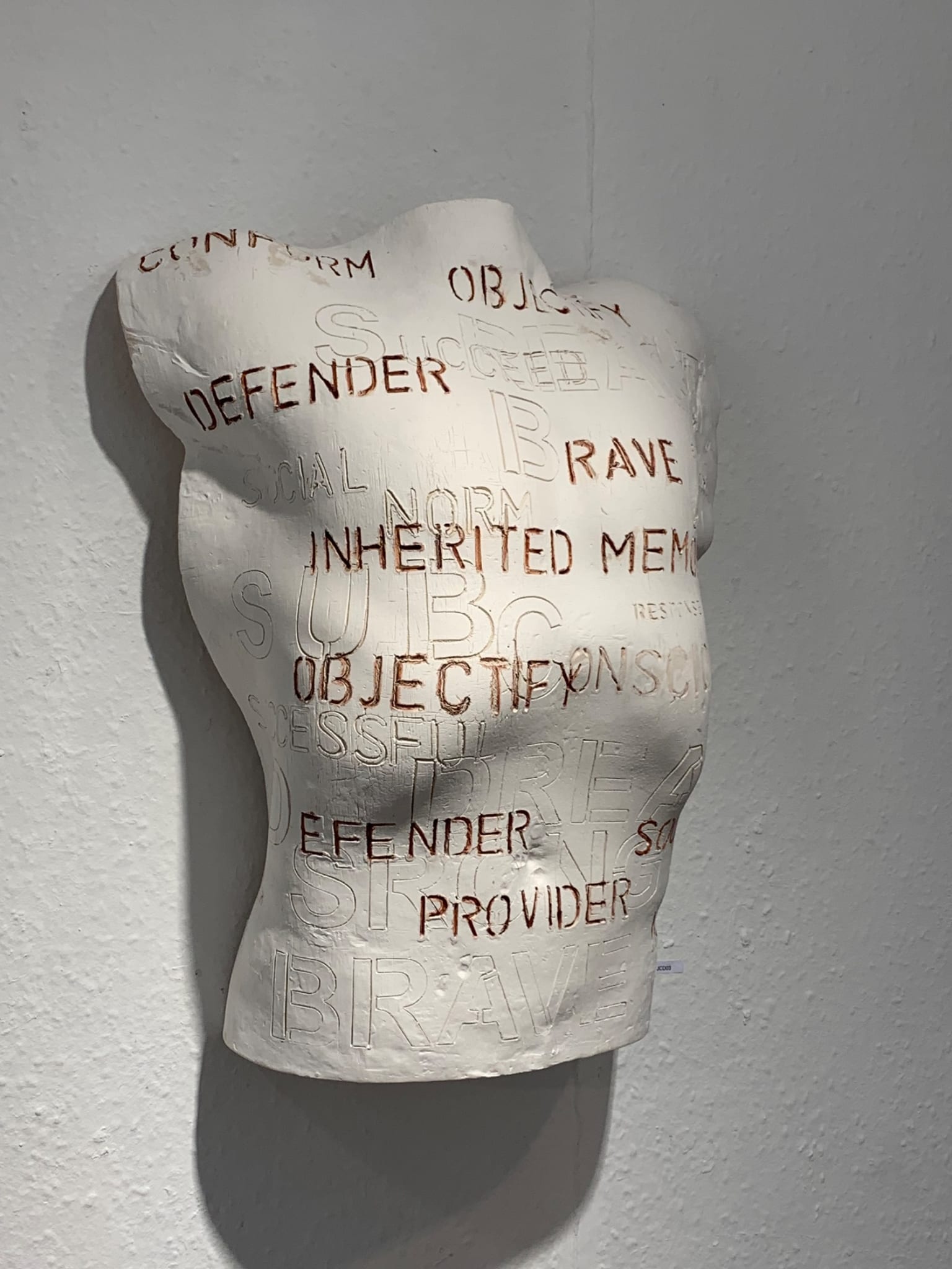 Male Torso with text