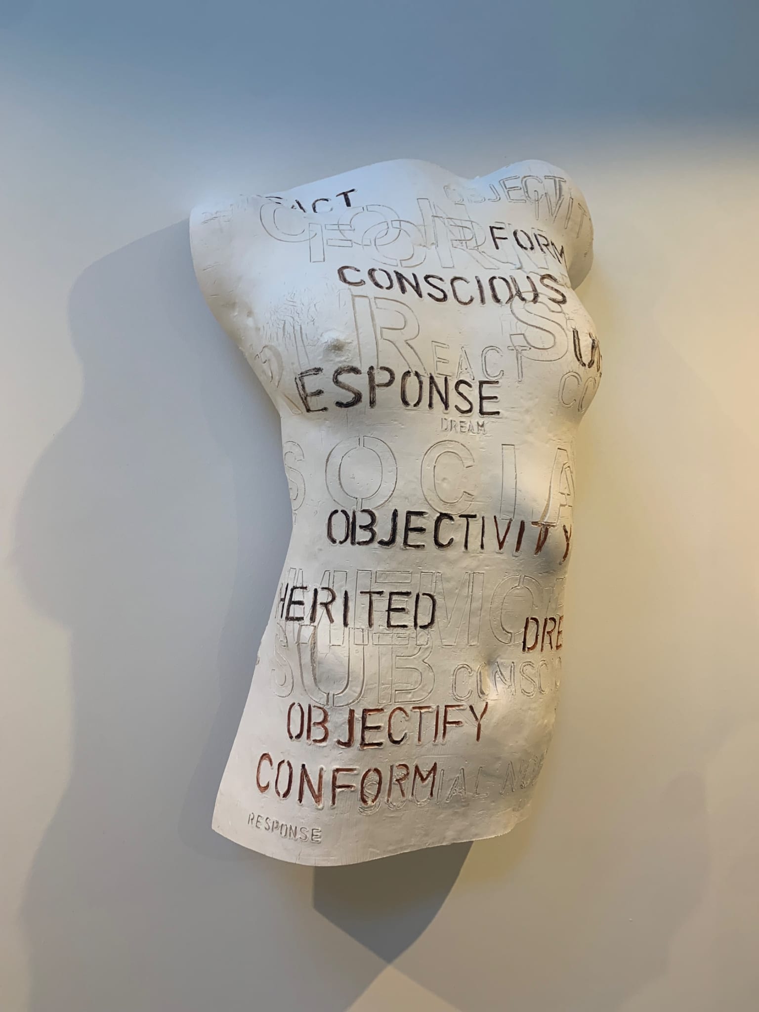 Female Torso with coloured text