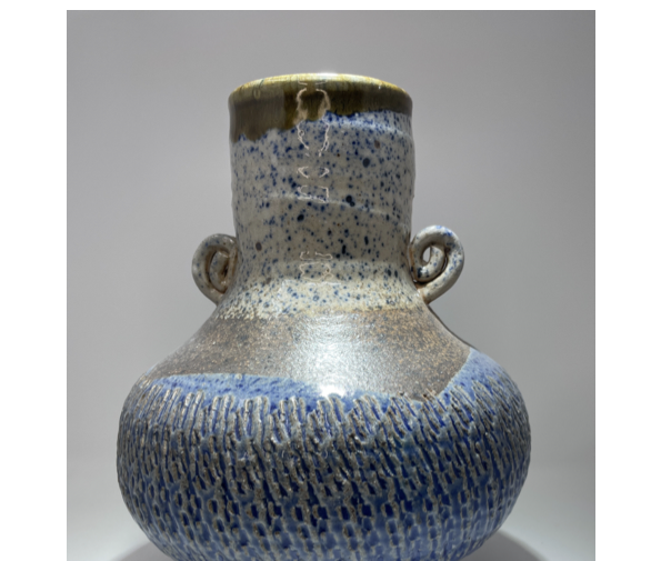 ST 13 Tall Blue Brown Jar